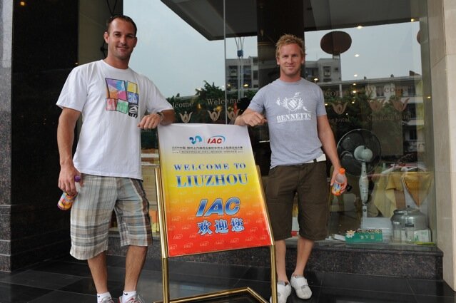Jumpers Jason Seels and Damien Sharman first to arrive at Liuzhou
